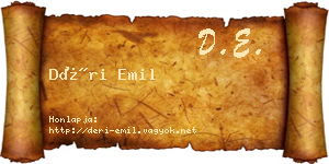 Déri Emil névjegykártya