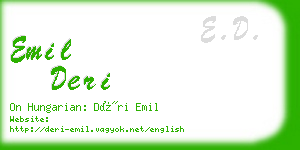 emil deri business card